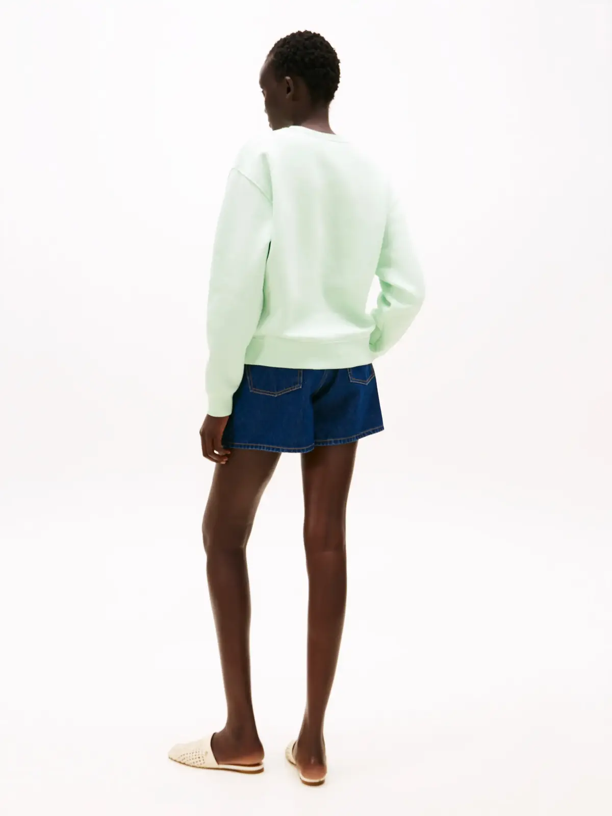 Tommy Hilfiger MDRN REG CORP LOGO C Kadın Yeşil Sweatshirt