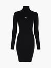 Calvin Klein BADGE ROLL NECK SWEA Kadın Siyah Elbise