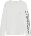 Calvin Klein INST. LINED LOGO T-S Erkek Beyaz T-Shirt