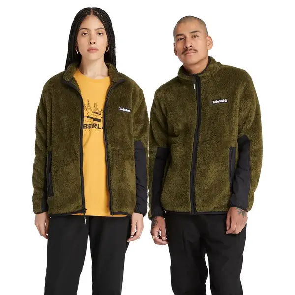 Timberland High Pile Fleece Jacket Yeşil Erkek Fermuarlı Üst