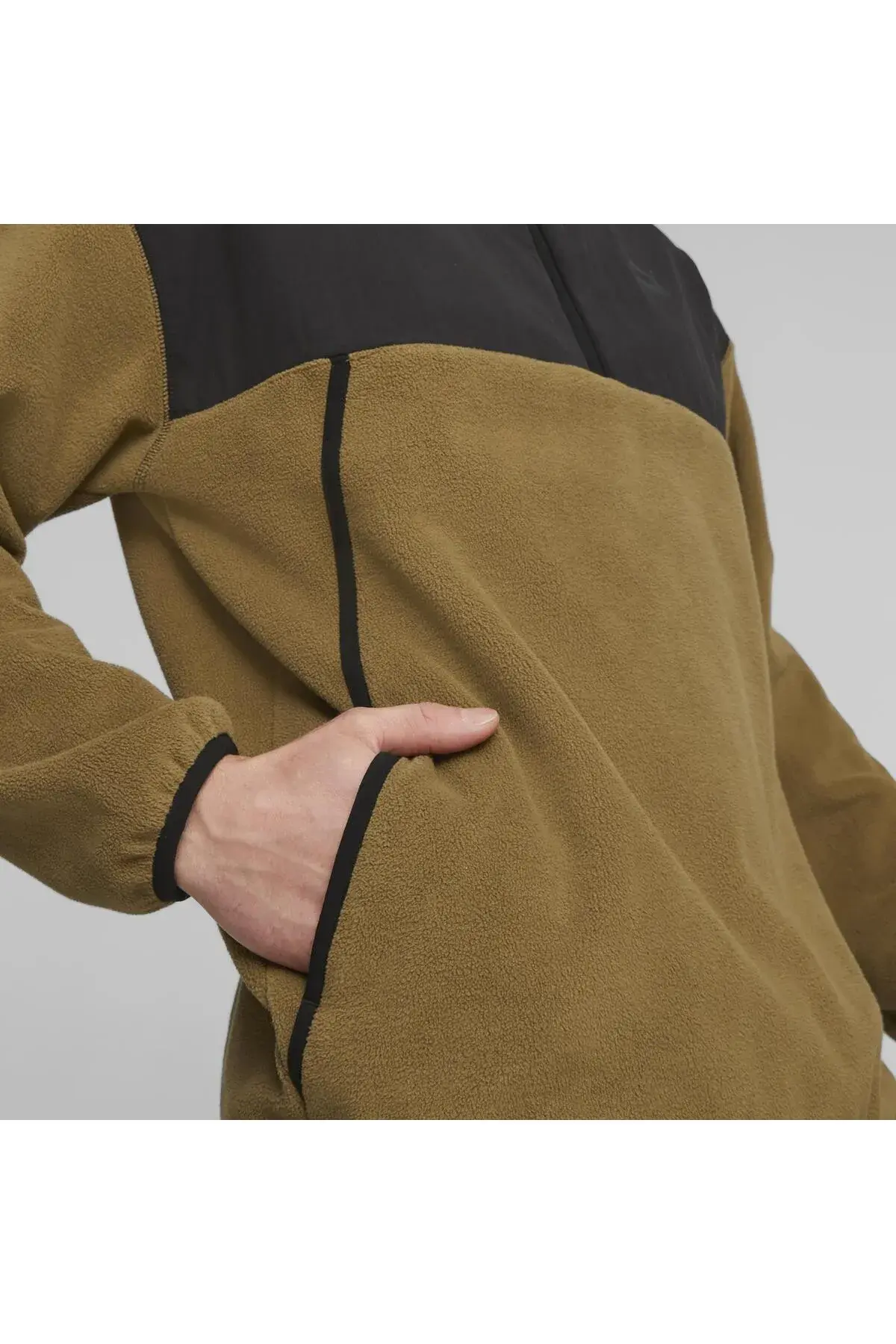 Puma CLASSICS UTILITY Polar Fleece Half-Zip Kahverengi Erkek Yarım Fermuarlı Sweatshirt