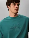 Calvin Klein SS 16S LINEN APPLIQU, 8ZU Yeşil Erkek T-Shirt