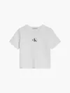 Calvin Klein MONOGRAM RIB TOP Kadın Beyaz T-Shirt