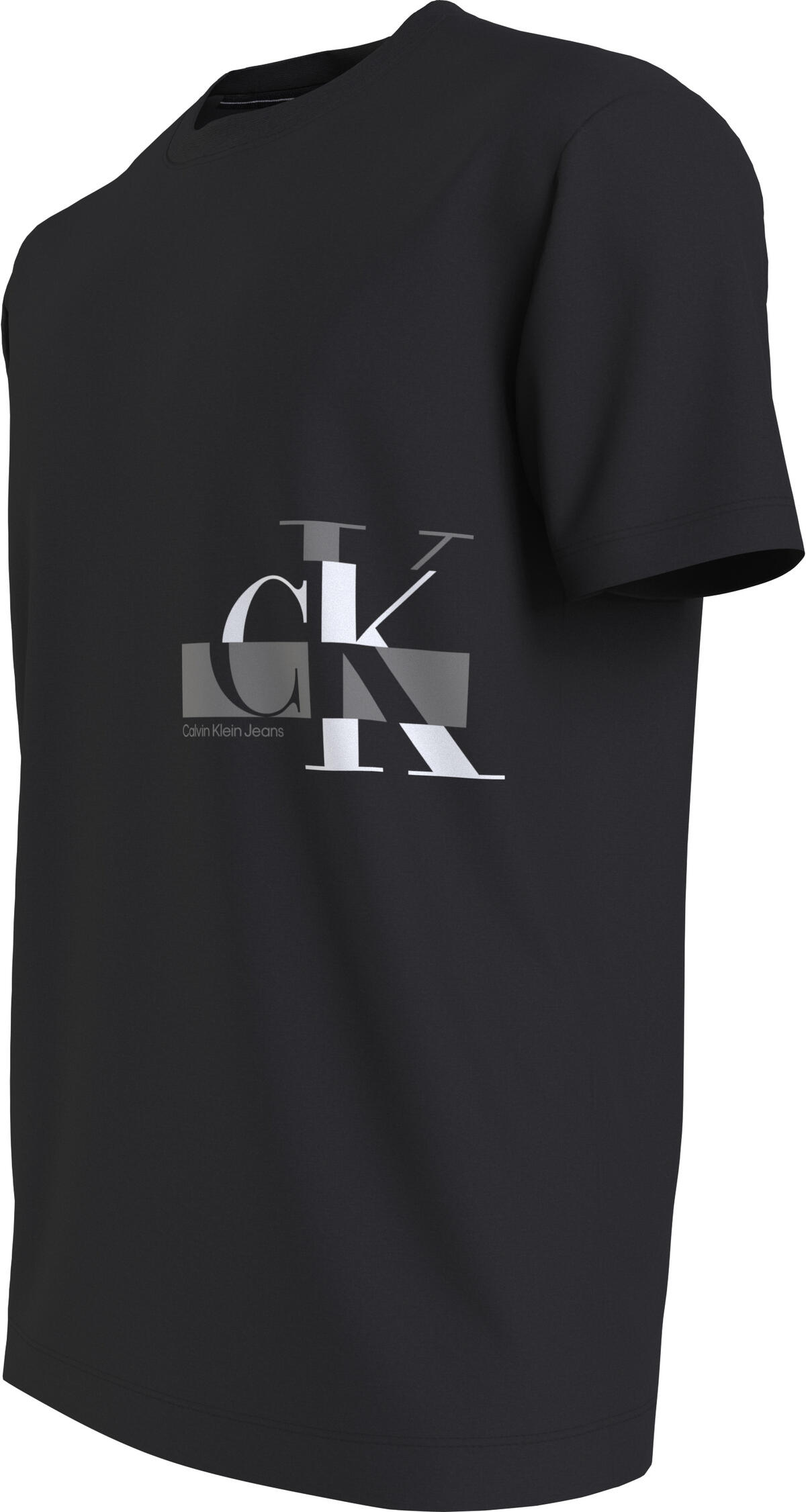 Calvin Klein GLITCHED CK LOGO TEE Erkek Siyah T-Shirt