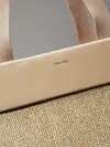 Calvin Klein CK RAFFIA LARGE SHOP, W75 Krem Kadın Çanta