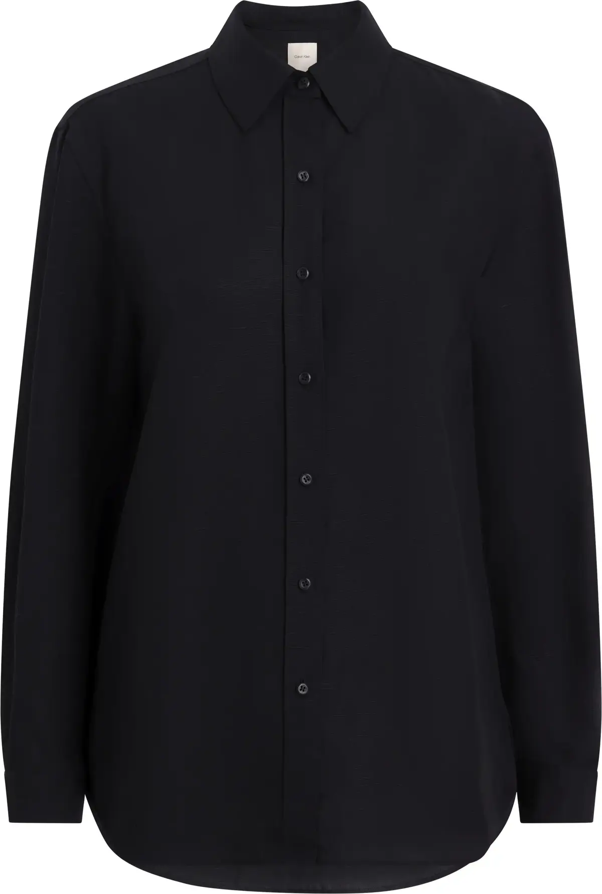 Calvin Klein LINEN BLEND LS REGUL, BEH Siyah Kadın Gömlek