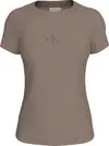 Calvin Klein MONOLOGO SLIM TEE, PFW Kahverengi Kadın T-Shirt & Polo