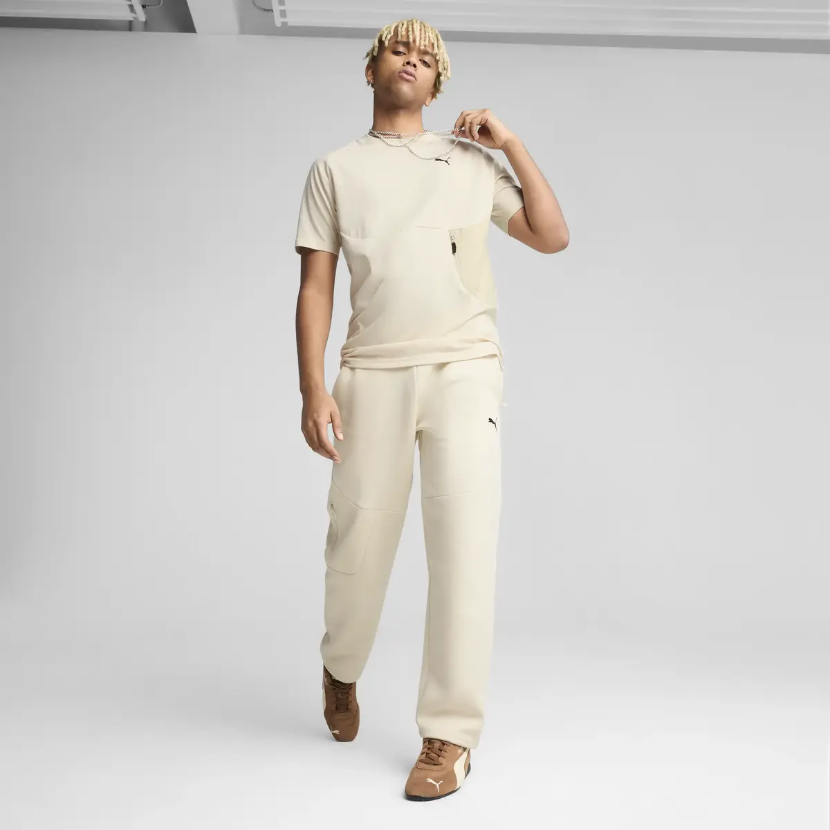 PUMATECH Pocket Tee Bej Erkek T-Shirt