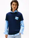 Tommy Hilfiger TJM REG FLAG DNA TEE Lacivert Erkek T-Shirt