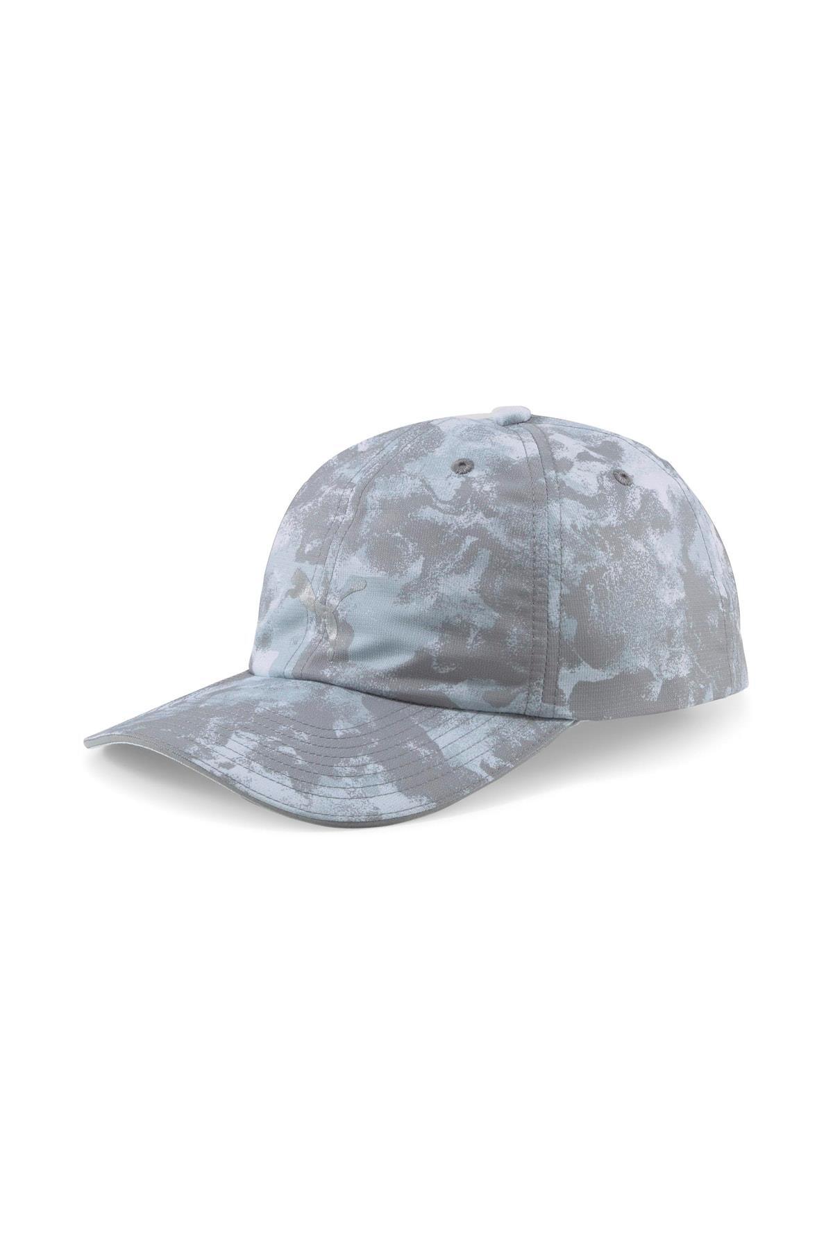 Puma Running Cap III Gri - Mavi Desenli Unisex Şapka