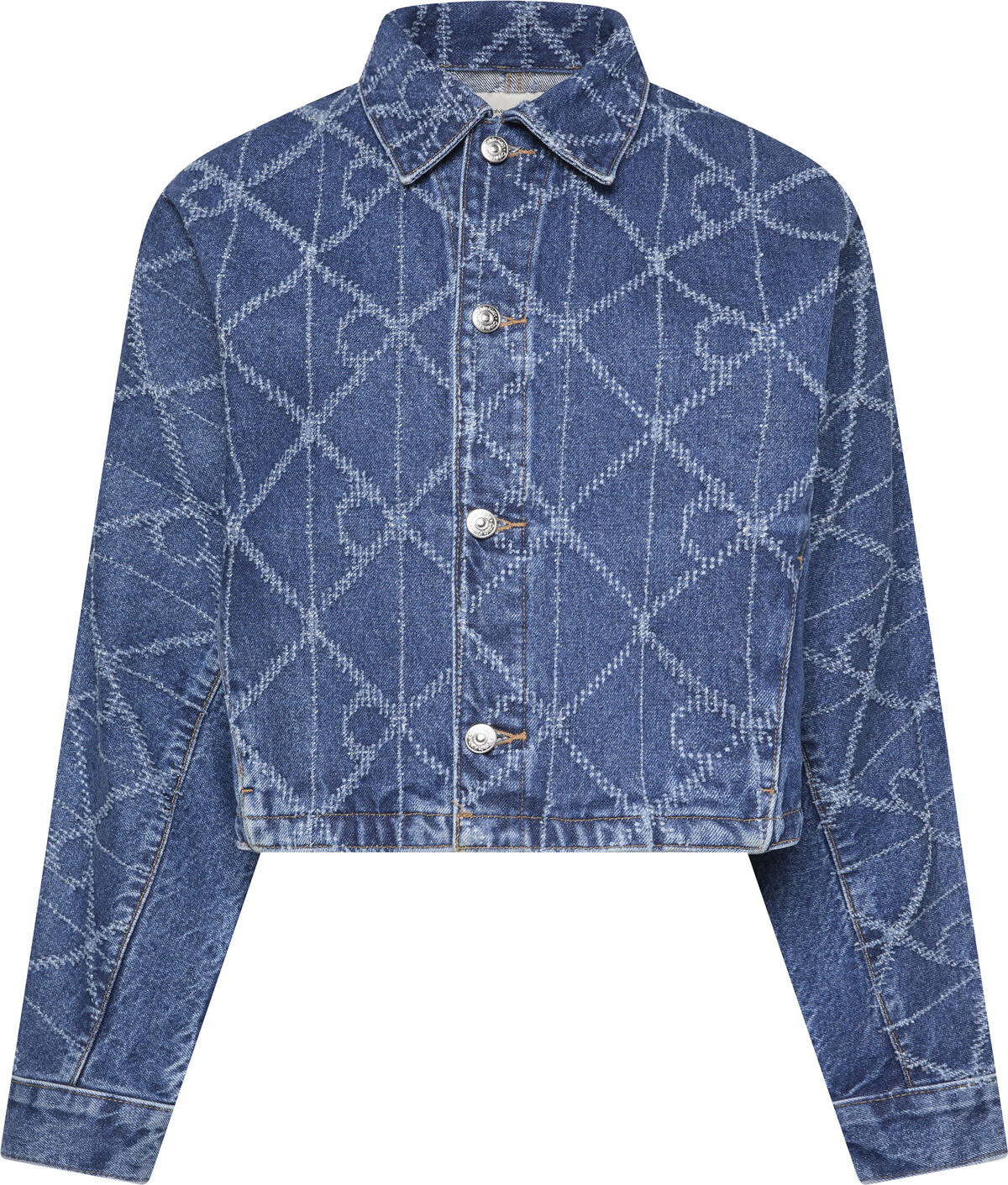 Calvin Klein AOP TRUCKER JACKET CK ATLANTIC Mavi Kadın Ceket Calvin Klein AOP TRUCKER JACKET CK ATLANTIC Mavi Kadın Ceket