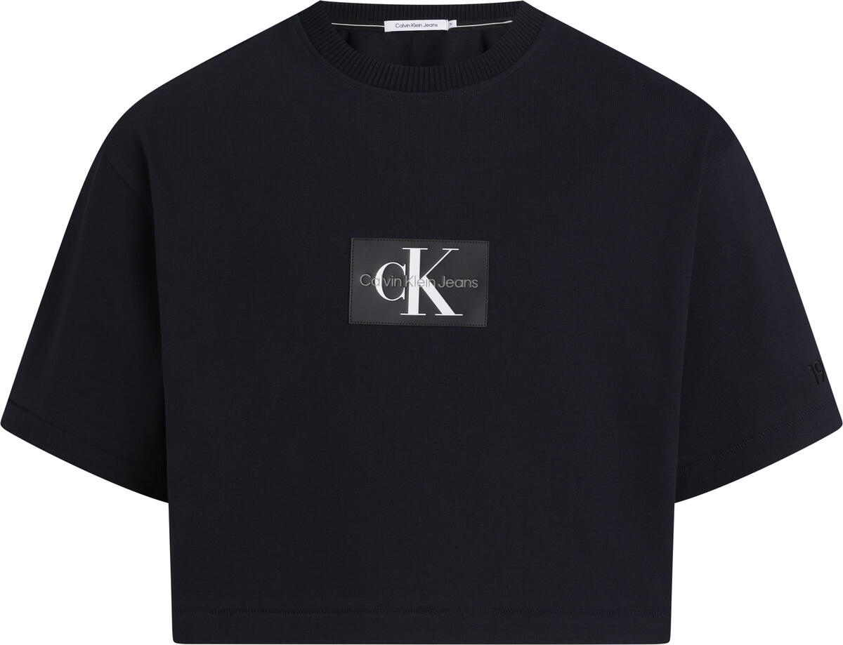 Calvin Klein MONOLOGO PATCH CROPP Erkek Siyah T-Shirt