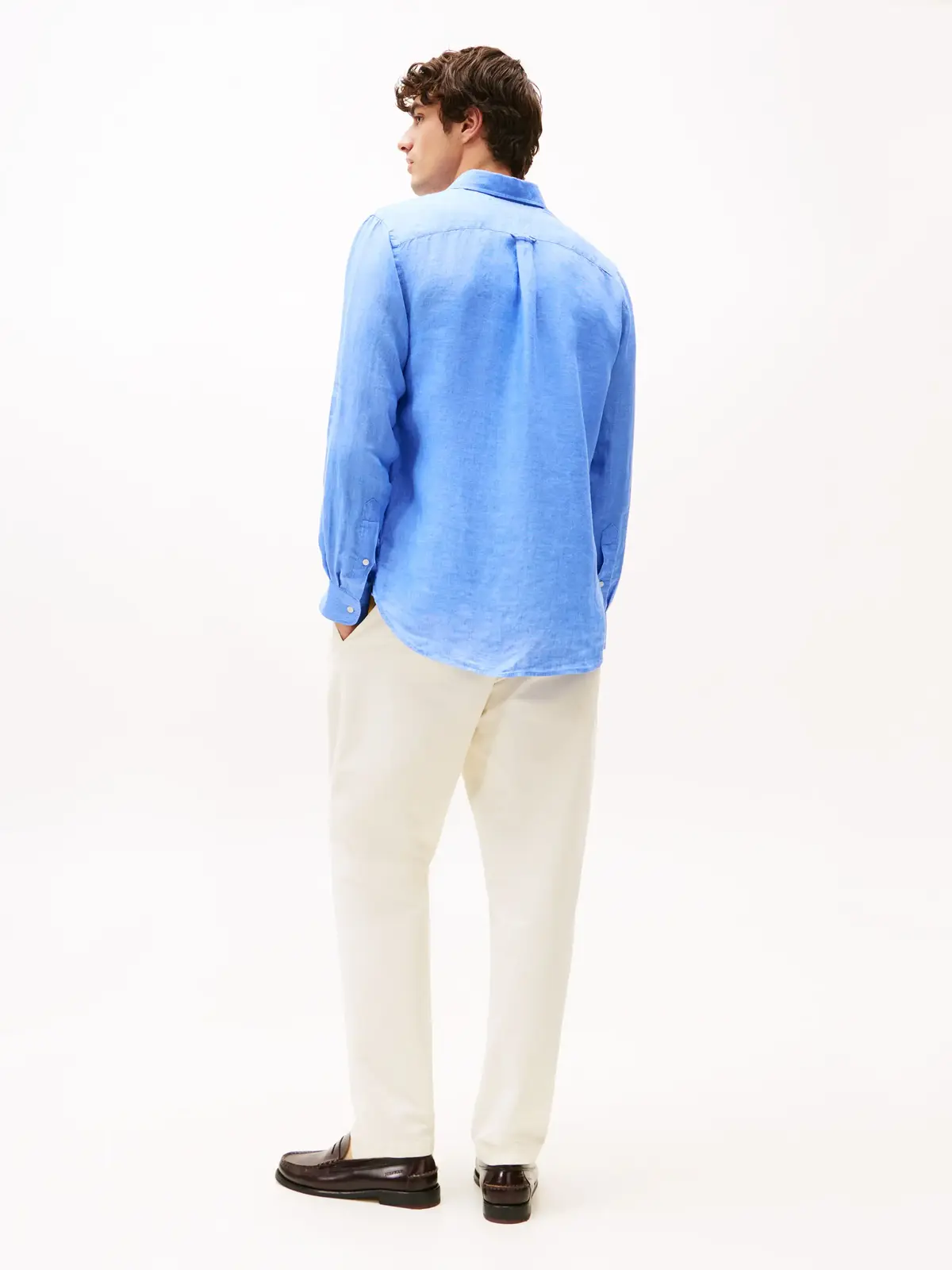 Tommy Hilfiger PIGMENT DYED LI SOLI, C30 Mavi Erkek Gömlek