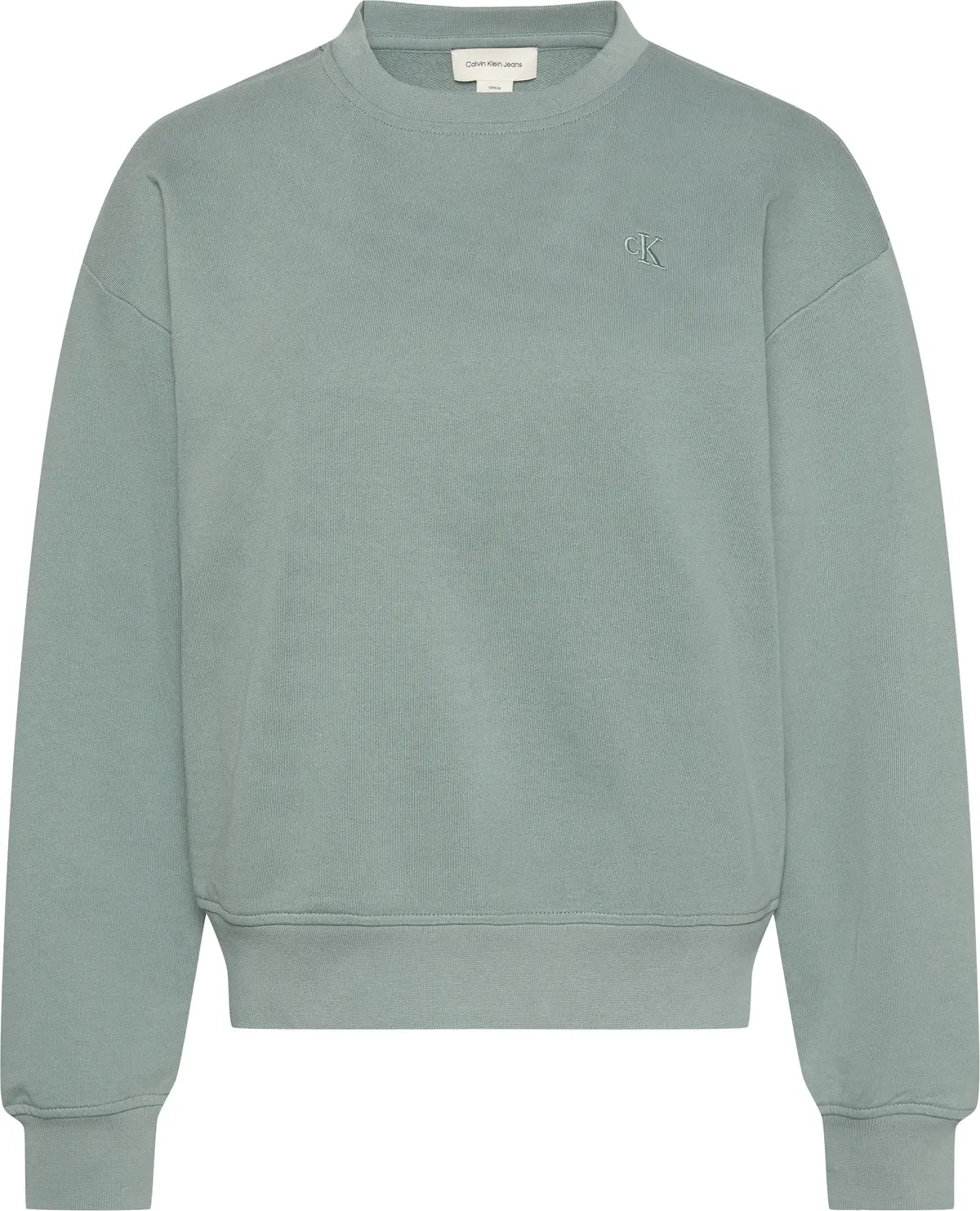 Calvin Klein LS ARCHIVE LOGO FRENCH TERRY RLX Kadın Yeşil Sweatshirt