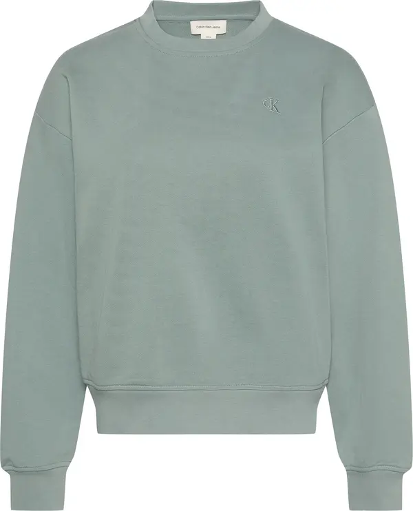 Calvin Klein LS ARCHIVE LOGO FRENCH TERRY RLX Kadın Yeşil Sweatshirt