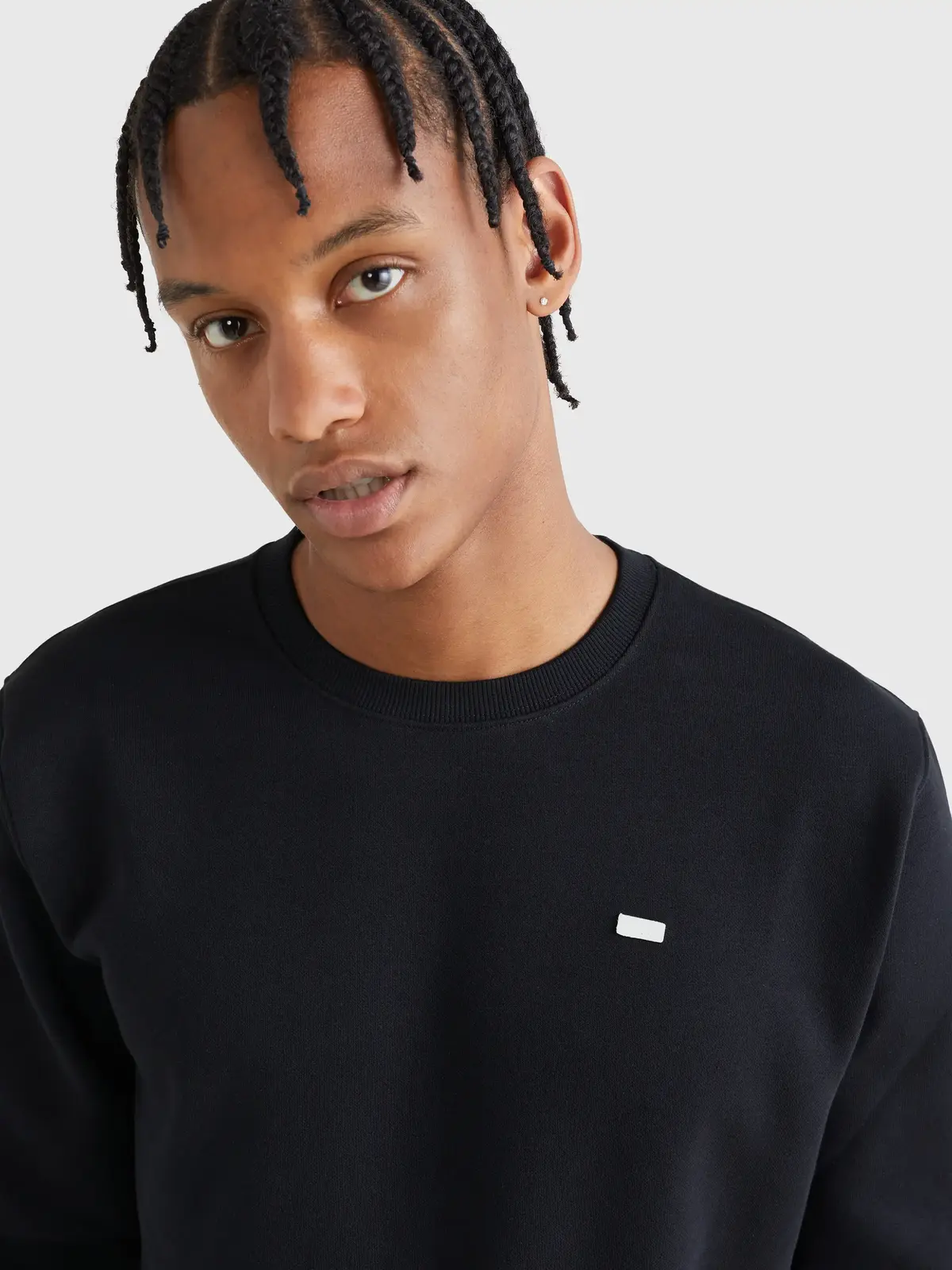 Tommy Hilfiger TJM REGULAR FLEECE C Erkek Siyah Sweatshirt