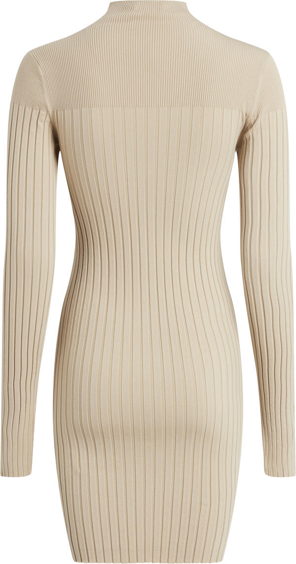 Calvin Klein ICONIC RIB MINI KNIT Kadın Krem Elbise