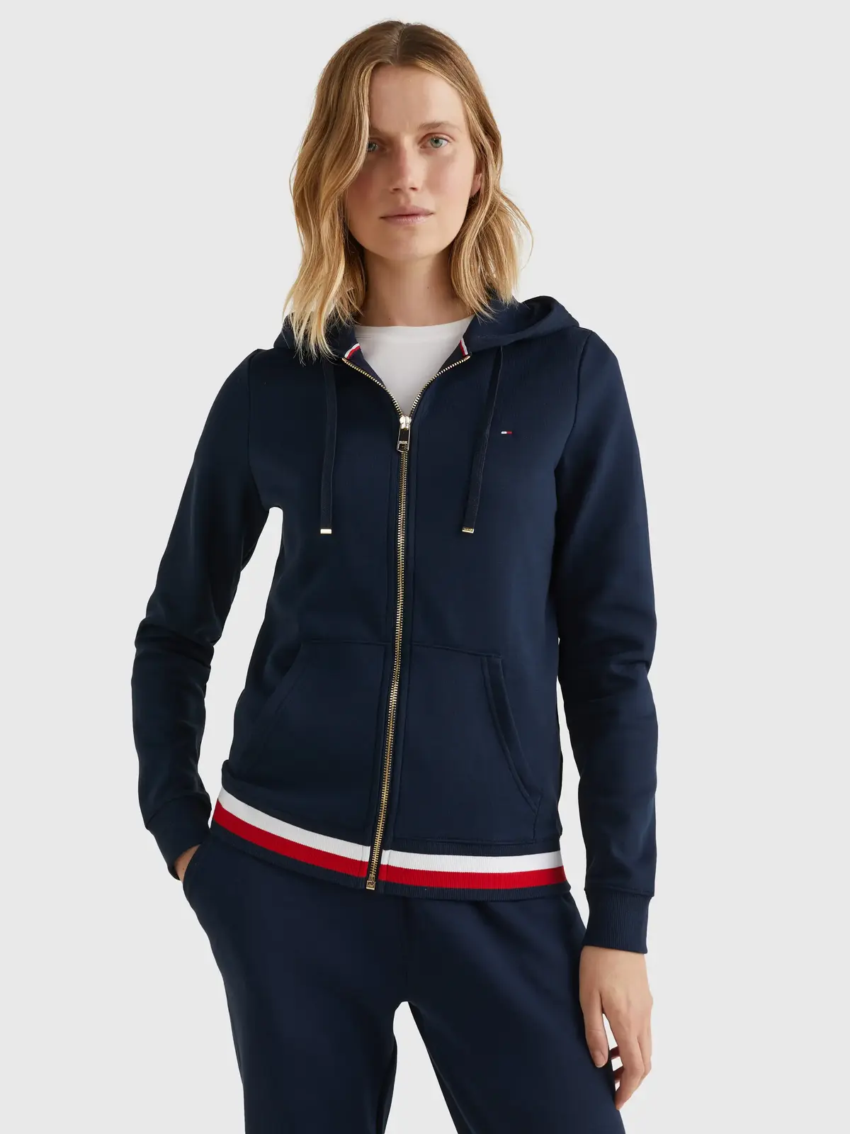 Tommy Hilfiger HERITAGE ZIP-THROUGH Kadın Siyah Hoodie