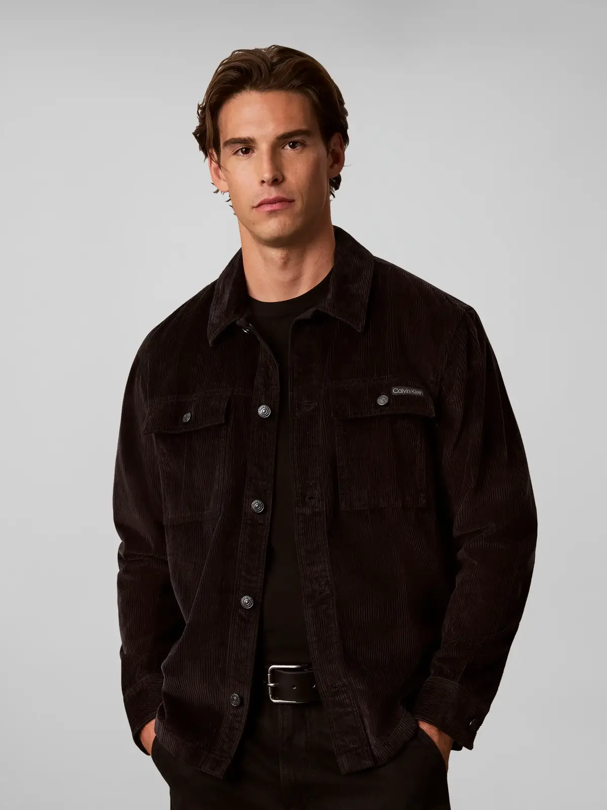 Calvin Klein LS CORDUROY EASY OVE, UB1 Siyah Erkek Ceket