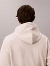 Calvin Klein PREMIUM TERRY MICRO Bej Erkek Kapüşonlu Sweatshirt