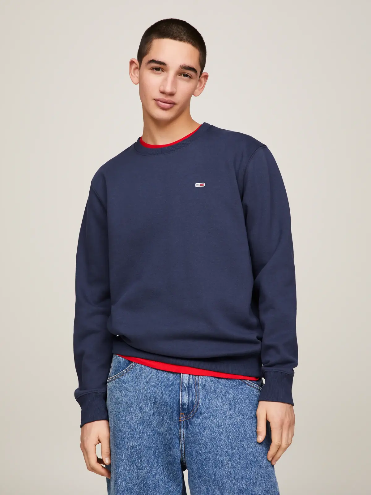 Tommy Hilfiger TJM REGULAR FLEECE C Erkek Lacivert Sweatshirt
