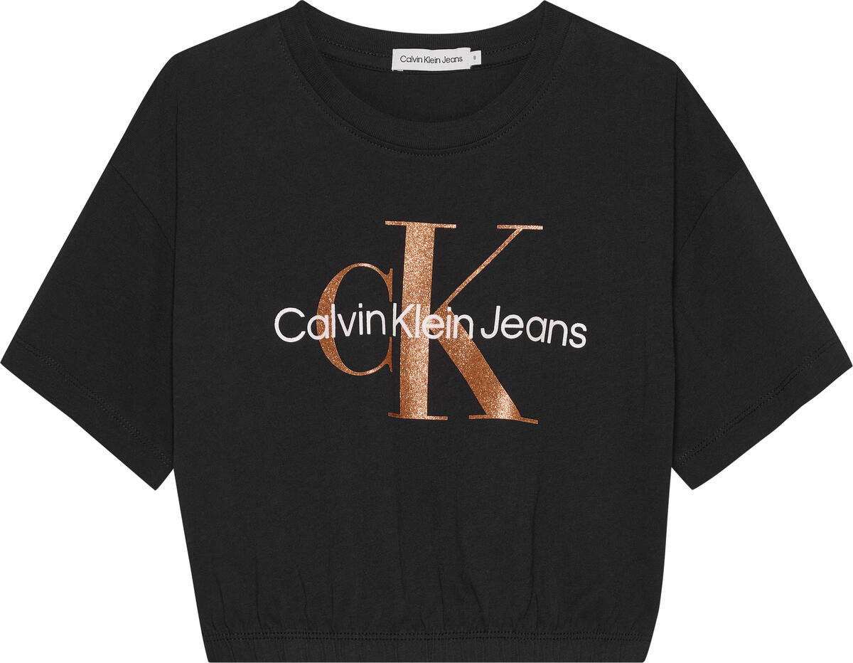 Calvin Klein BRONZE MONOGRAM T-SH Kadın Siyah T-Shirt