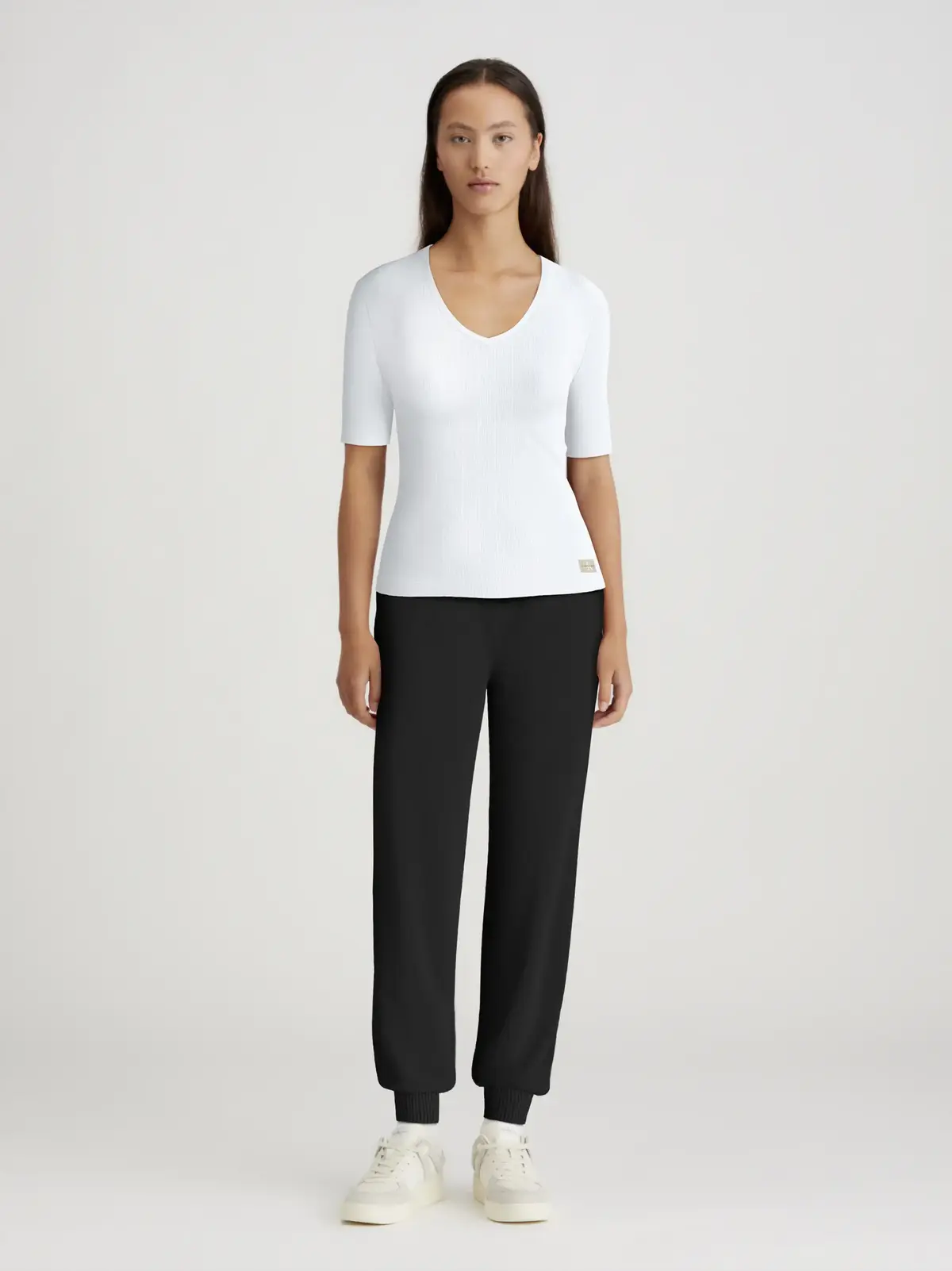 Calvin Klein WOVEN LABEL JOG PANT Kadın Siyah Eşofman Alt