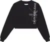 Calvin Klein VERTICAL MONOGRAM CR Kadın Siyah Sweatshirt