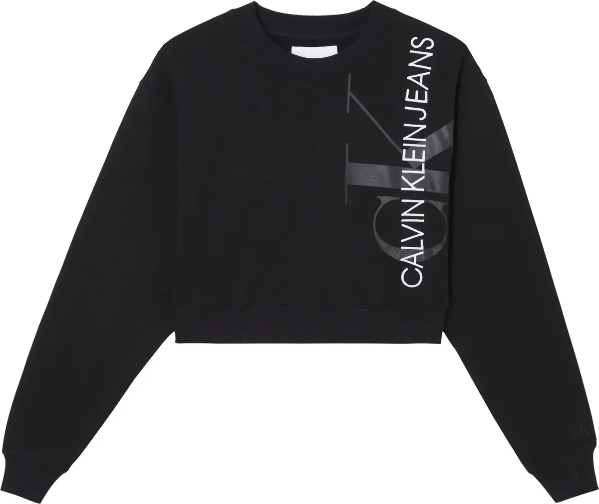Calvin Klein VERTICAL MONOGRAM CR Kadın Siyah Sweatshirt