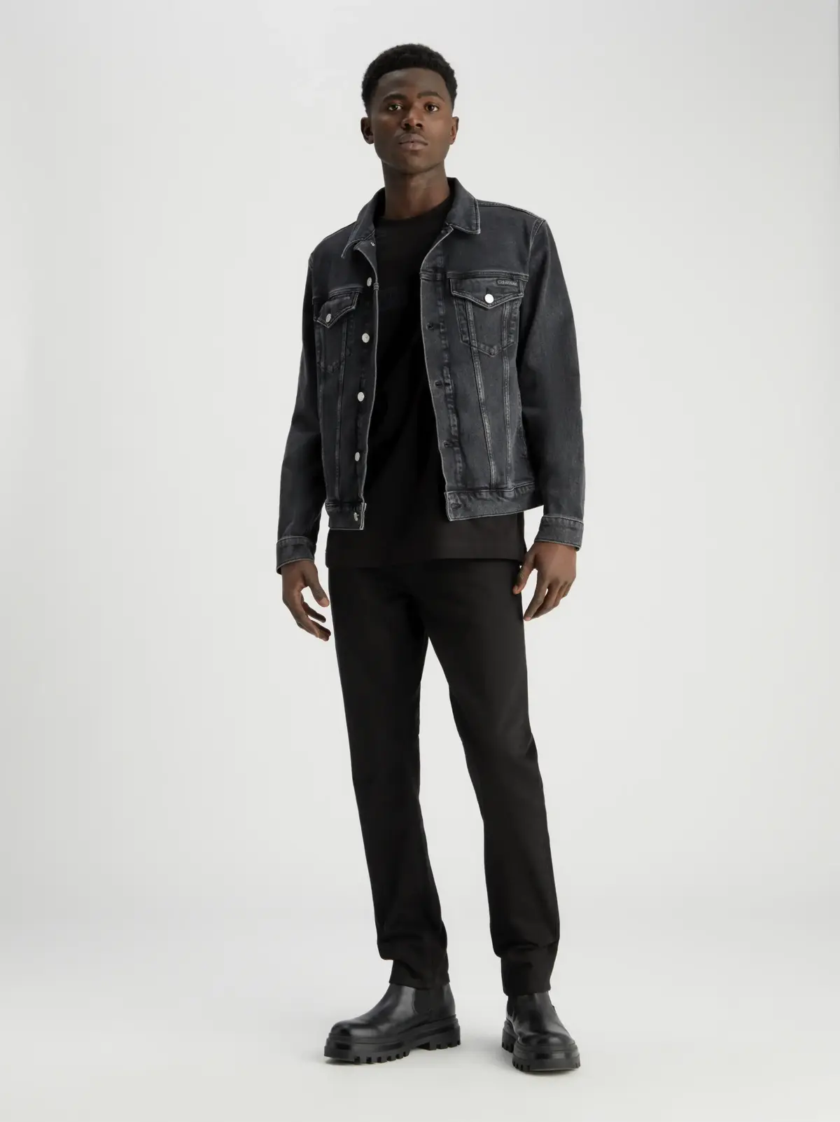 Calvin Klein SLIM STRAIGHT Erkek Siyah Kot Pantolon