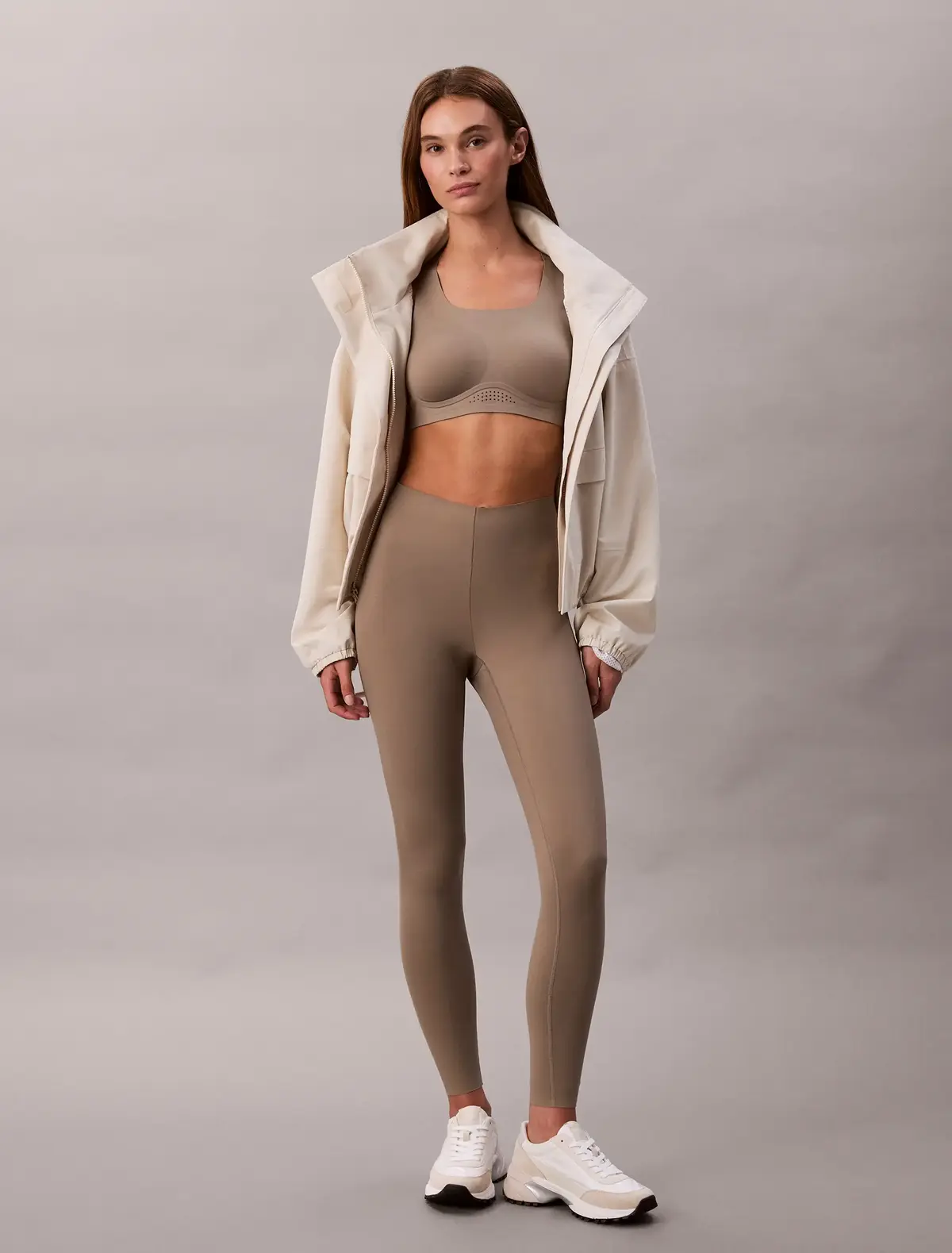 Calvin Klein INVISIBLES HIGH SUPP Bej Sporcu Sütyeni Bra