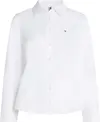 Tommy Hilfiger ESS POPLIN REGULAR S, YCF Beyaz Kadın Gömlek