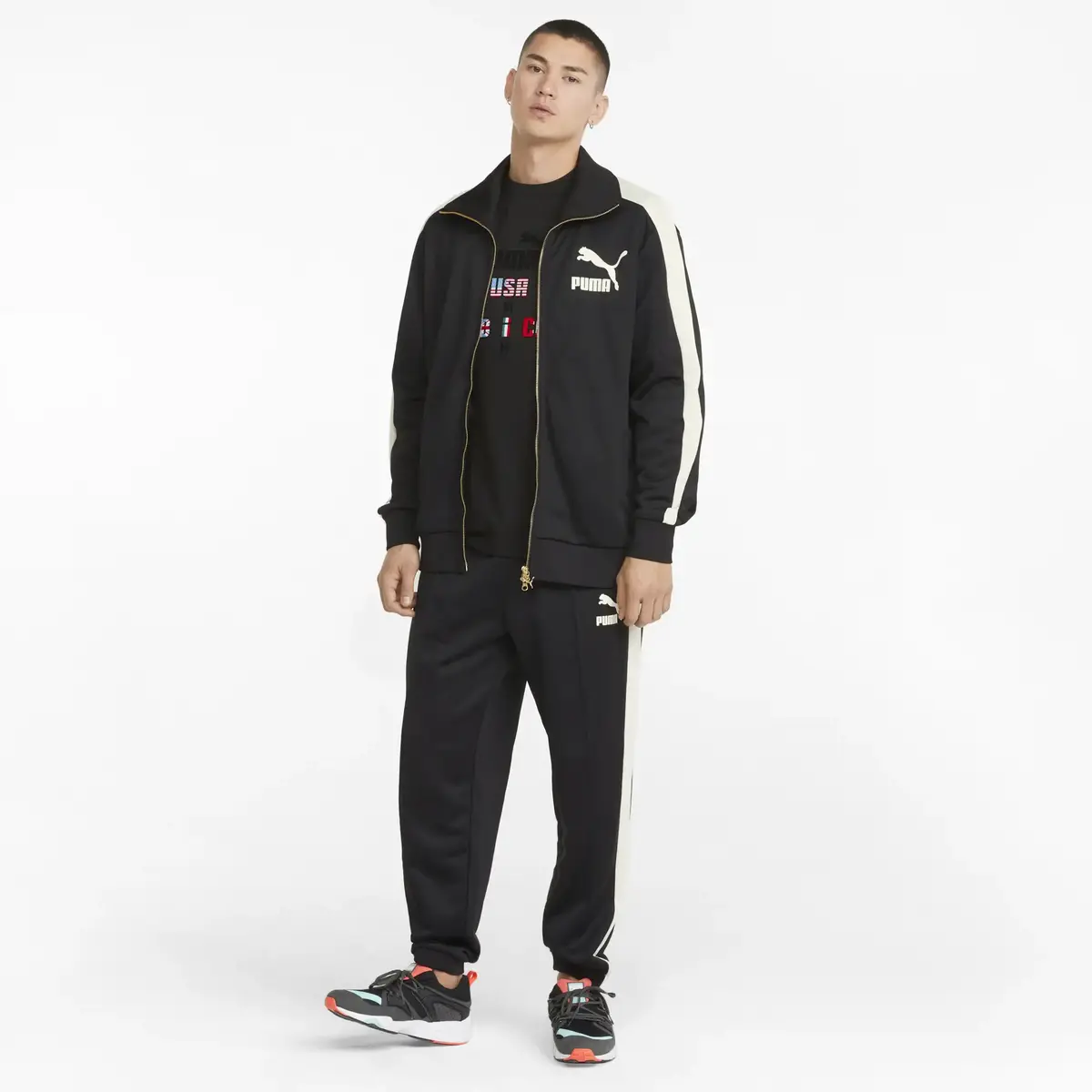 PUMA The NeverWorn T7 Track Top Puma Black Siyah Erkek Fermuarlı Ceket
