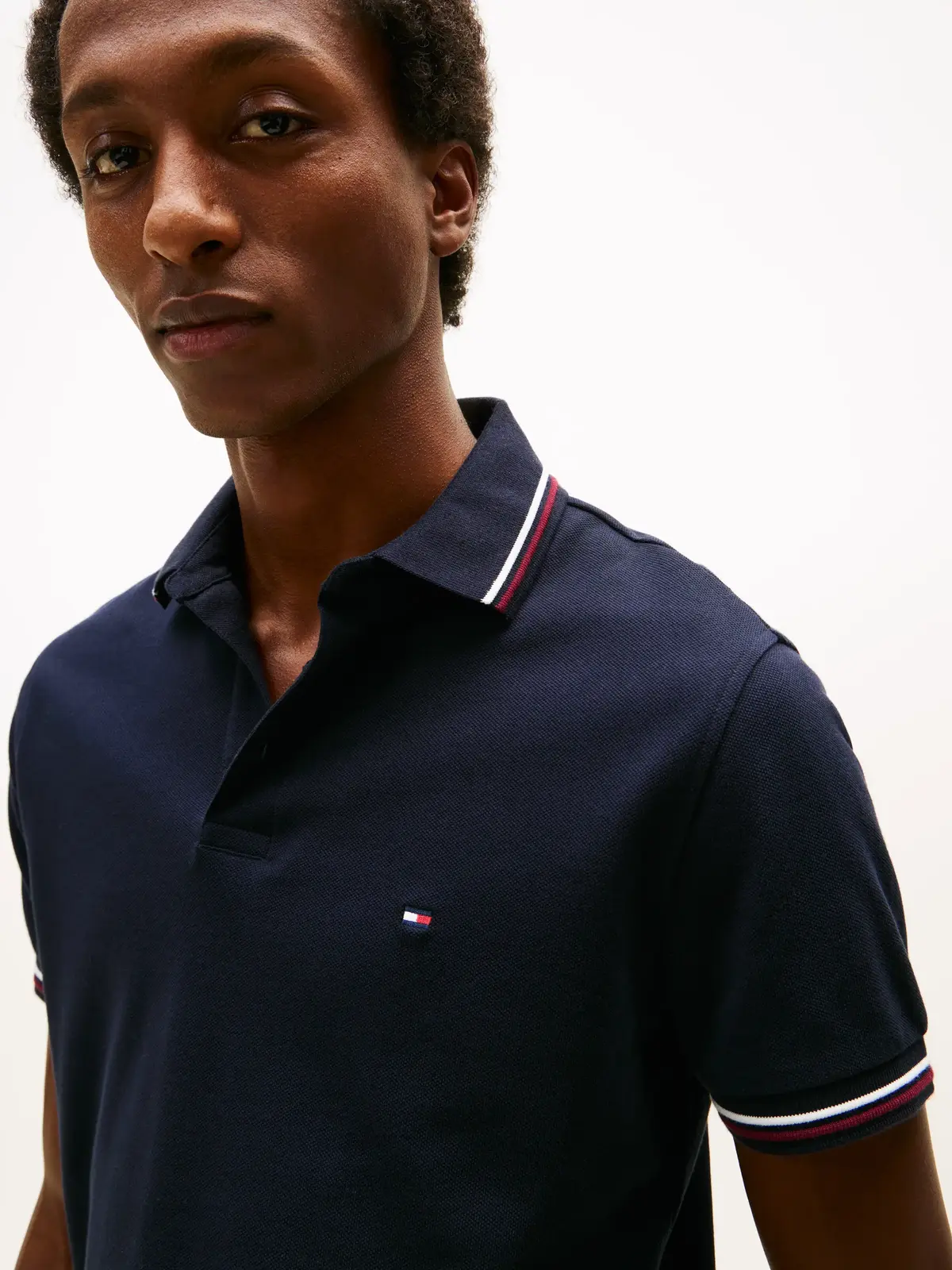 Tommy Hilfiger TIPPED SLIM FIT POLO, DW5 Siyah Erkek T-Shirt & Polo