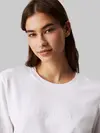 Calvin Klein LONGSLEEVE CLASSIC Beyaz Kadın Uzun Kollu Tişört