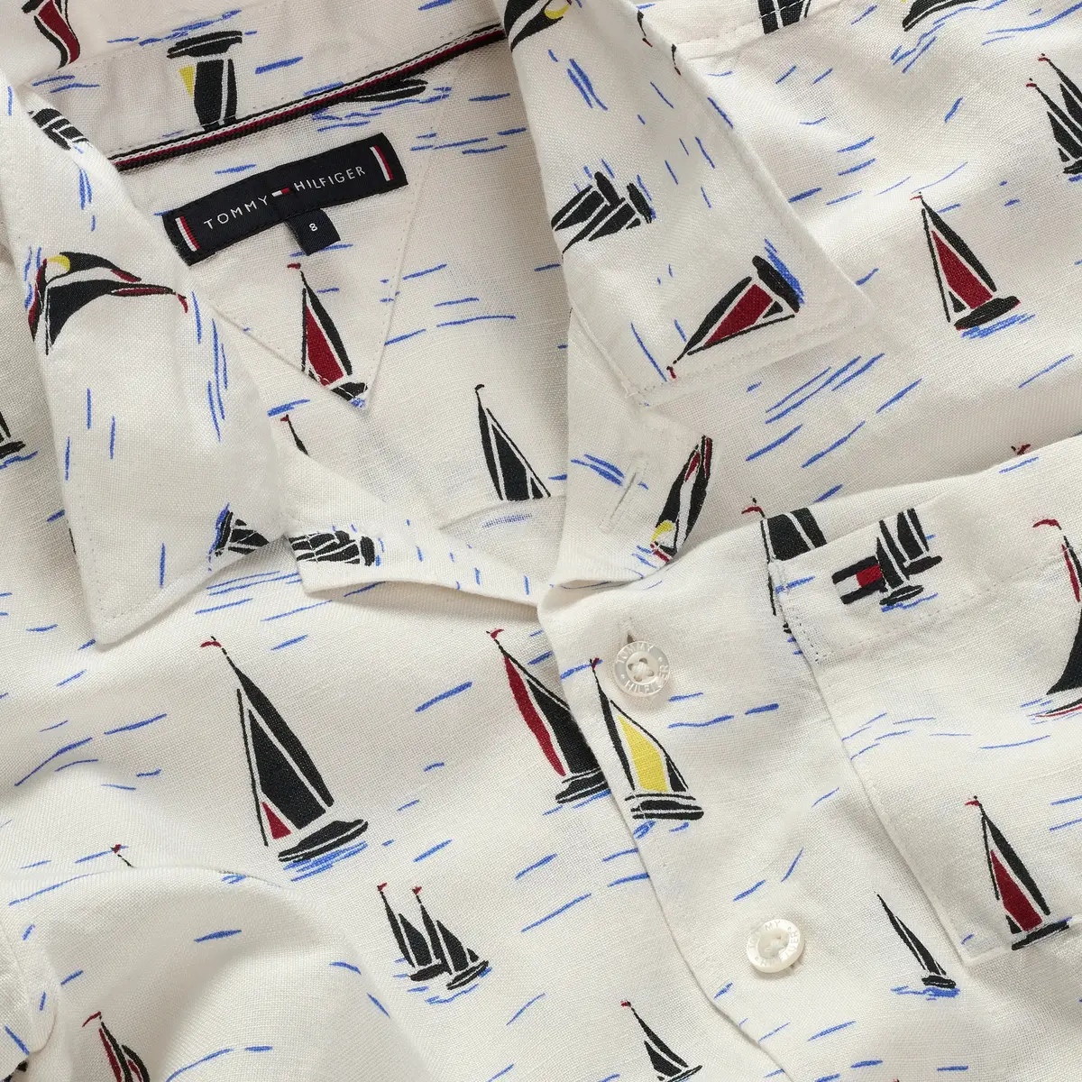 Tommy Hilfiger WOVEN ALL OVER PRINT, 0K4 Beyaz Çocuk Erkek Gömlek