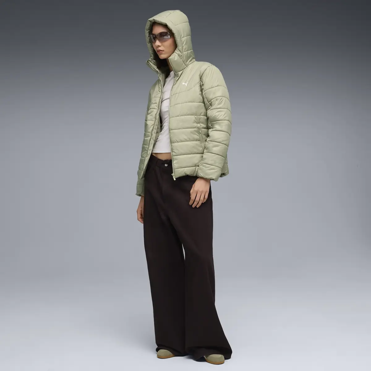 Puma ESS Hooded Padded Jacket Yeşil Kadın Kapüşonlu Mont