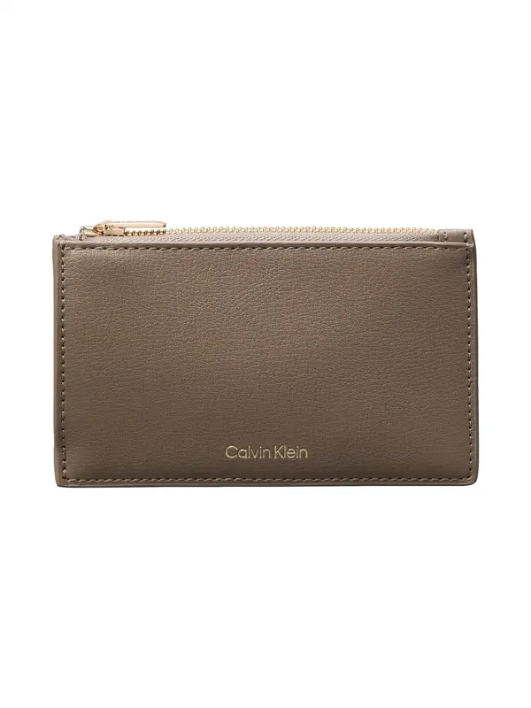 Calvin Klein FOIL LOGO DBL ZIP CA Kahverengi Fermuarlı Kadın Cüzdan