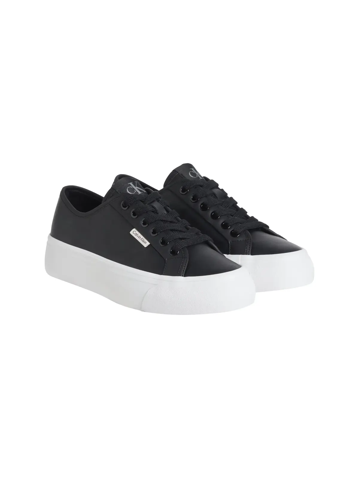 Calvin Klein VULC FLATF LACE UP LTH Kadın Siyah Günlük Spor Ayakkabı