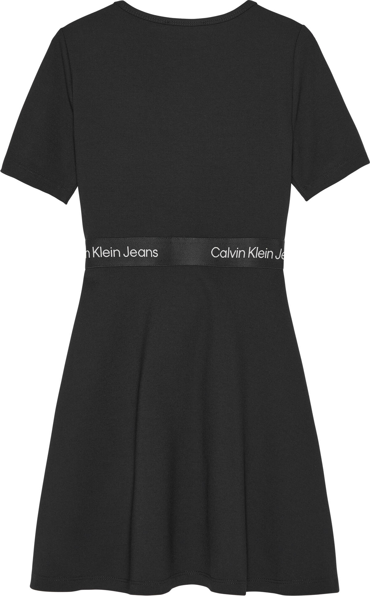 Calvin Klein PUNTO TAPE SS DRESS Kadın Siyah Elbise