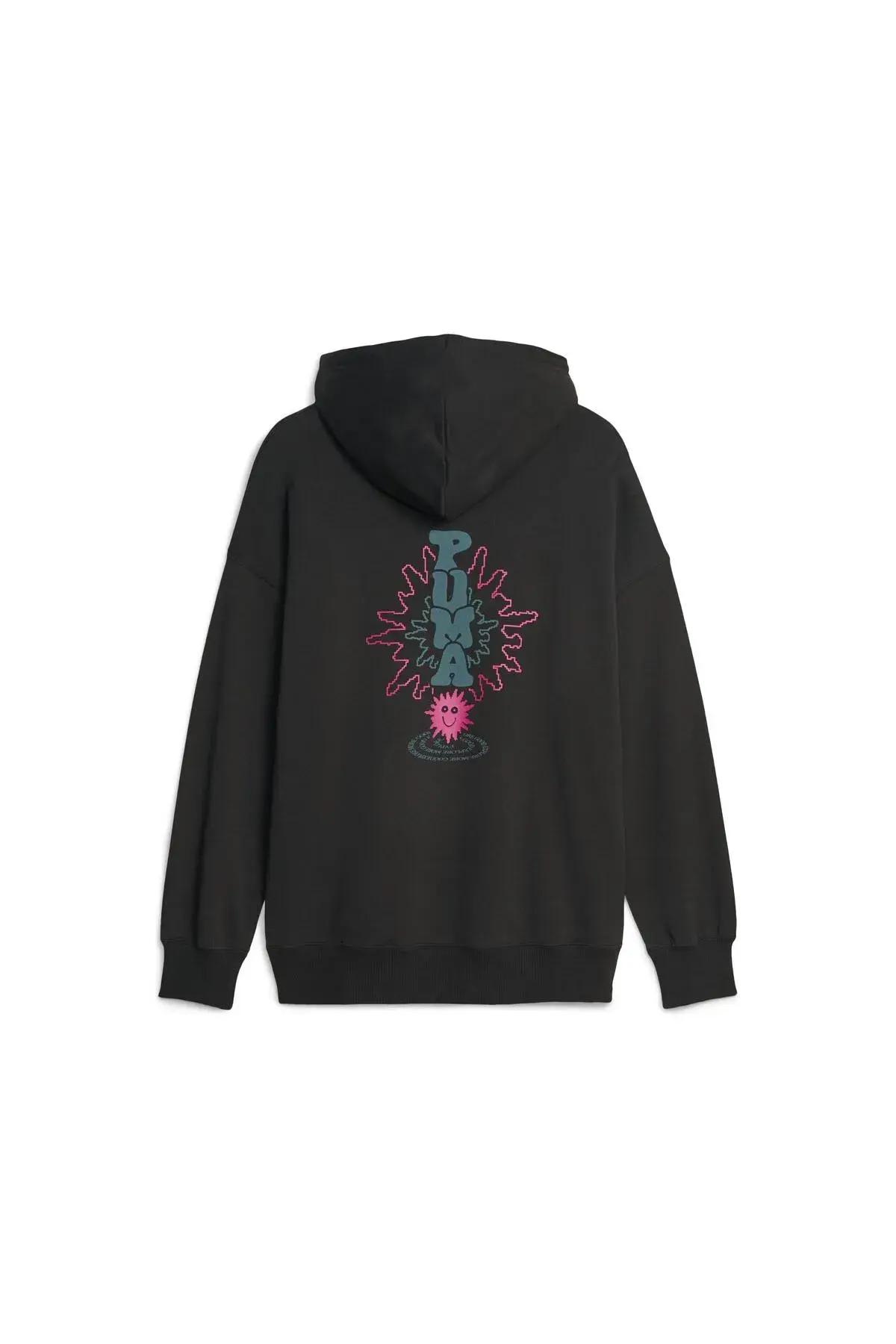 Puma DOWNTOWN Oversized Graphic Hoodie TR Siyah Kadın Hoodie