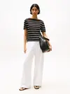 Tommy Hilfiger TENCEL LINEN WIDE LE, YCF Beyaz Kadın Pantolon