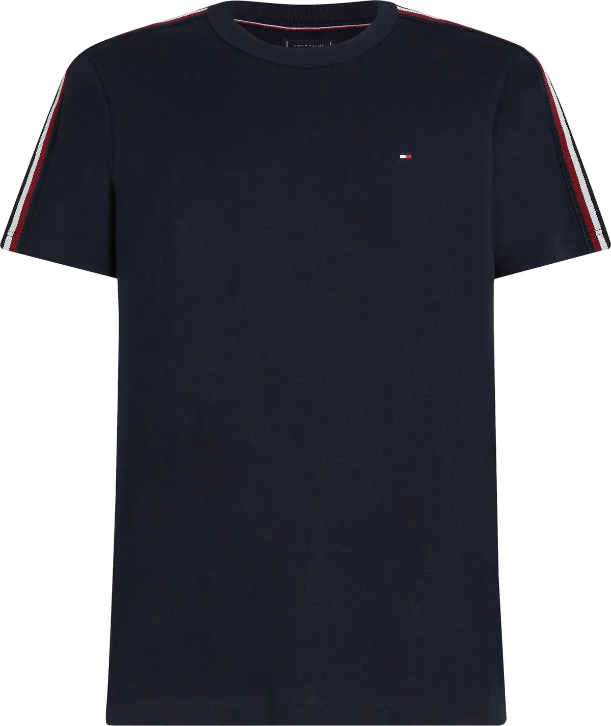 Tommy Hilfiger GLOBAL STRIPE TAPE T, DW5 Siyah Erkek T-Shirt & Polo