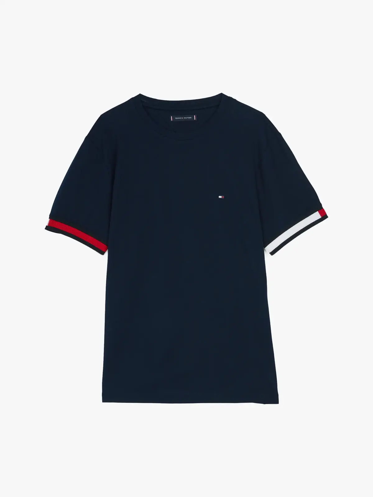 Tommy Hilfiger GLOBAL STRIPE FLAG C, DW5 Siyah Erkek T-Shirt & Polo