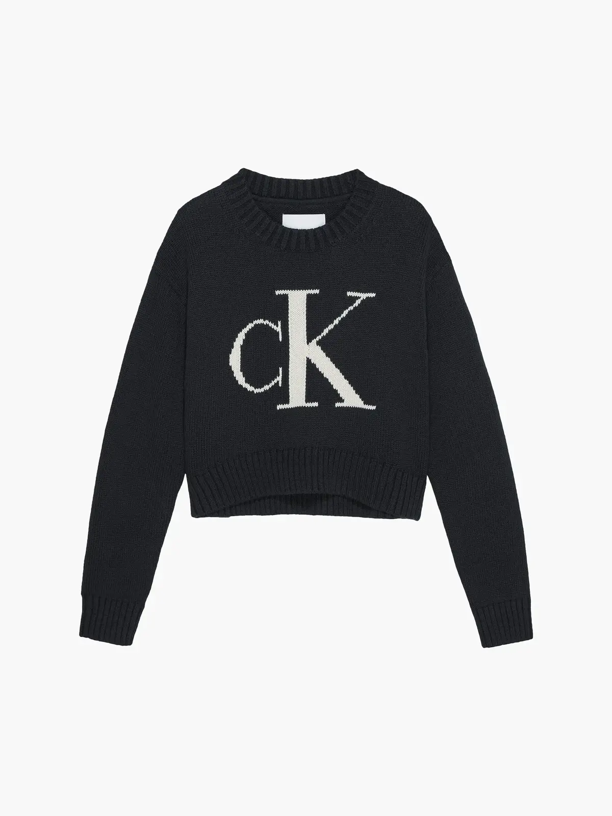 Calvin Klein MONOGRAM SWEATER Kadın Siyah Kazak