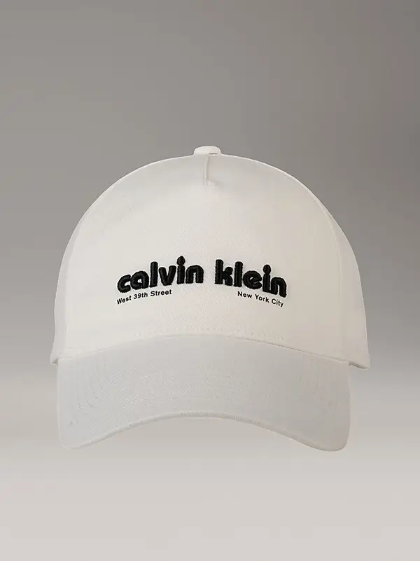 Calvin Klein 6 PANEL SSNL GRAPHIC NYL CAP Beyaz Erkek Şapka
