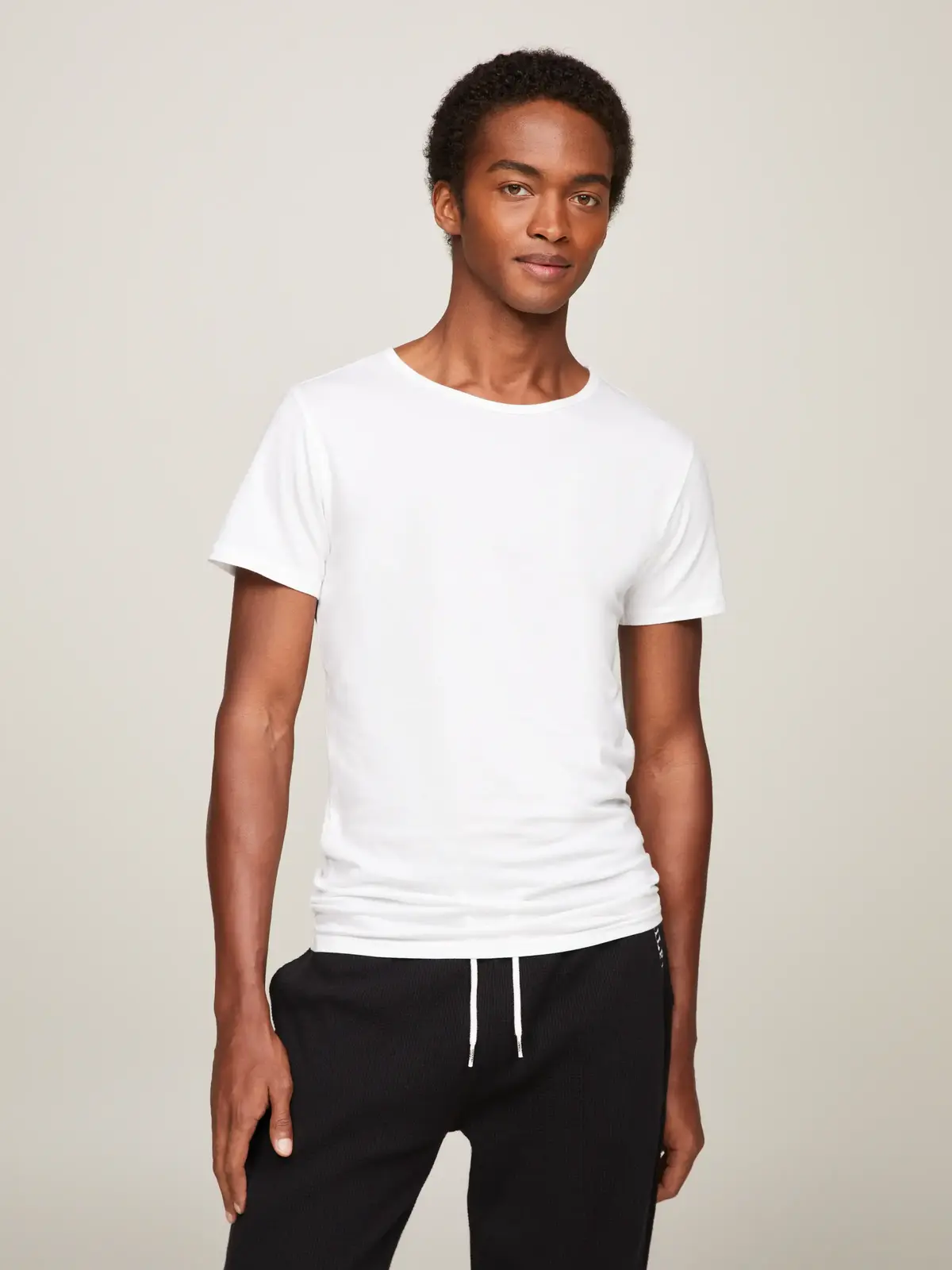Tommy Hilfiger STRETCH CN TEE SS 3P Erkek Siyah T-Shirt