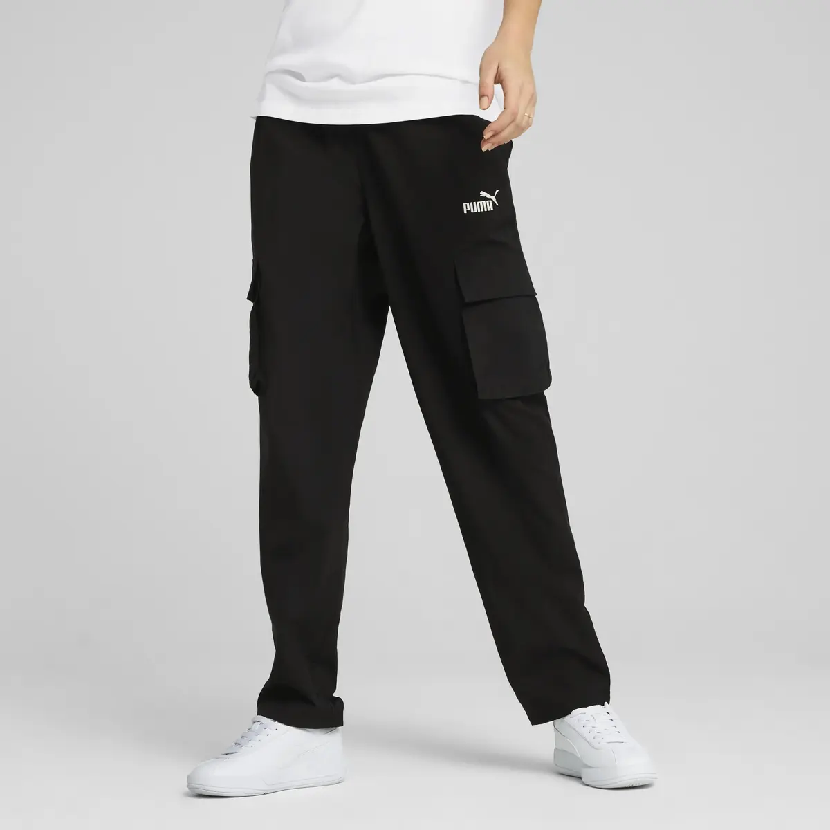 PUMA ESS No. 1 Logo Cargo Pants Siyah Kadın Eşofman Altı