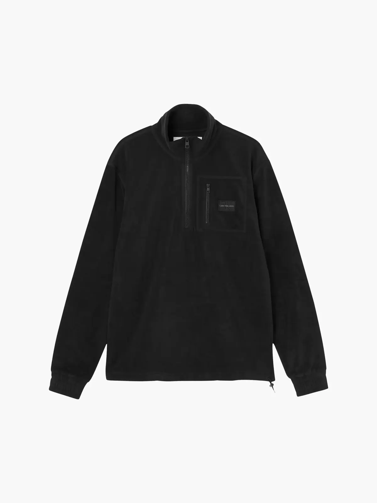 Calvin Klein SHRUNKEN BADGE POLAR Erkek Siyah Sweatshirt