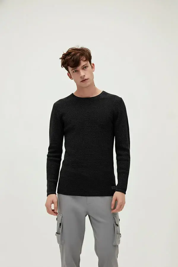 BAD BEAR DAPPLE KNIT Erkek Siyah Triko Kazak